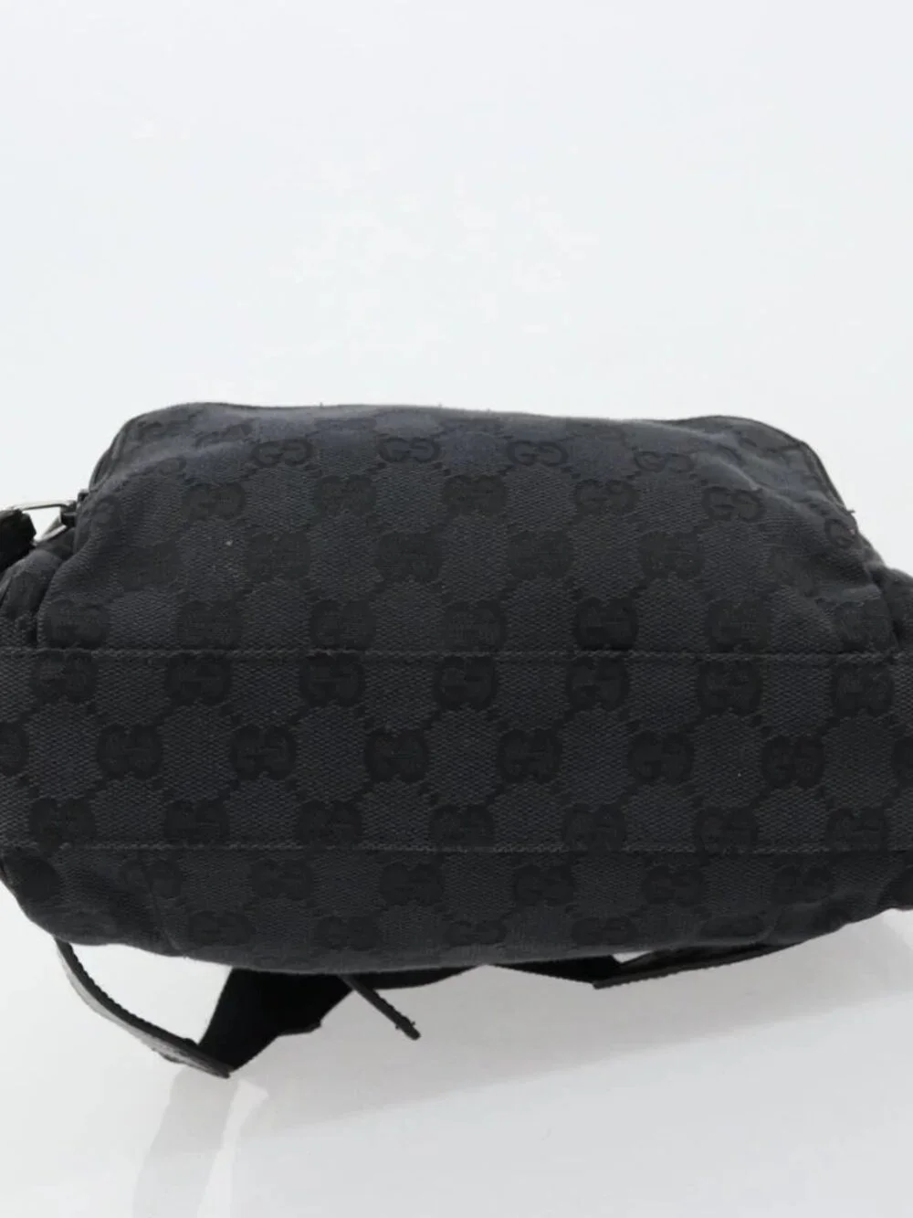 GUCCI GG Canvas Backpack Black Silver 019 0352 Auth